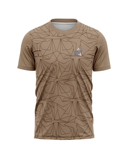 Brown Sporty Print T- Shirt