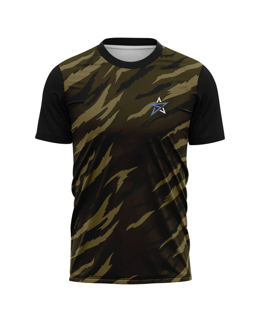 Green Tiger Print Men’s T-Shirt