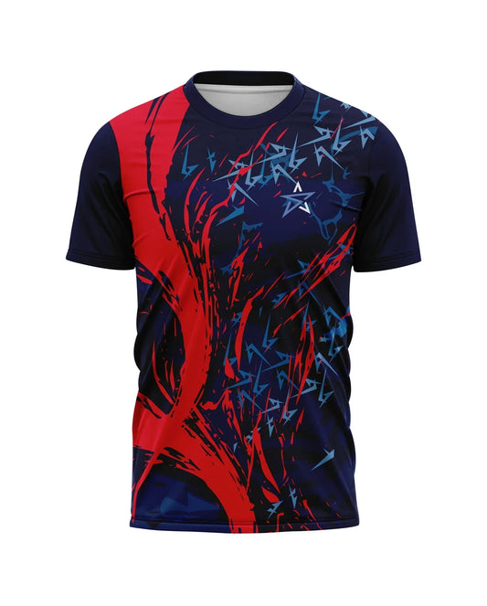 Red & Blue Blaze Sports T- Shirt